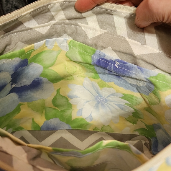 Floral Tote Bag - Blue and Green - Picture 4 of 6